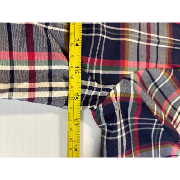 Womens Plaid Button-Up Long Sleeve Shirt Boyfriend Style Classic Collar Multicol - Picture 6 of 7